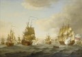 John Cleveley the Elder la flota del Almirante Byng se pone en marcha desde Spithead Sea Warfare